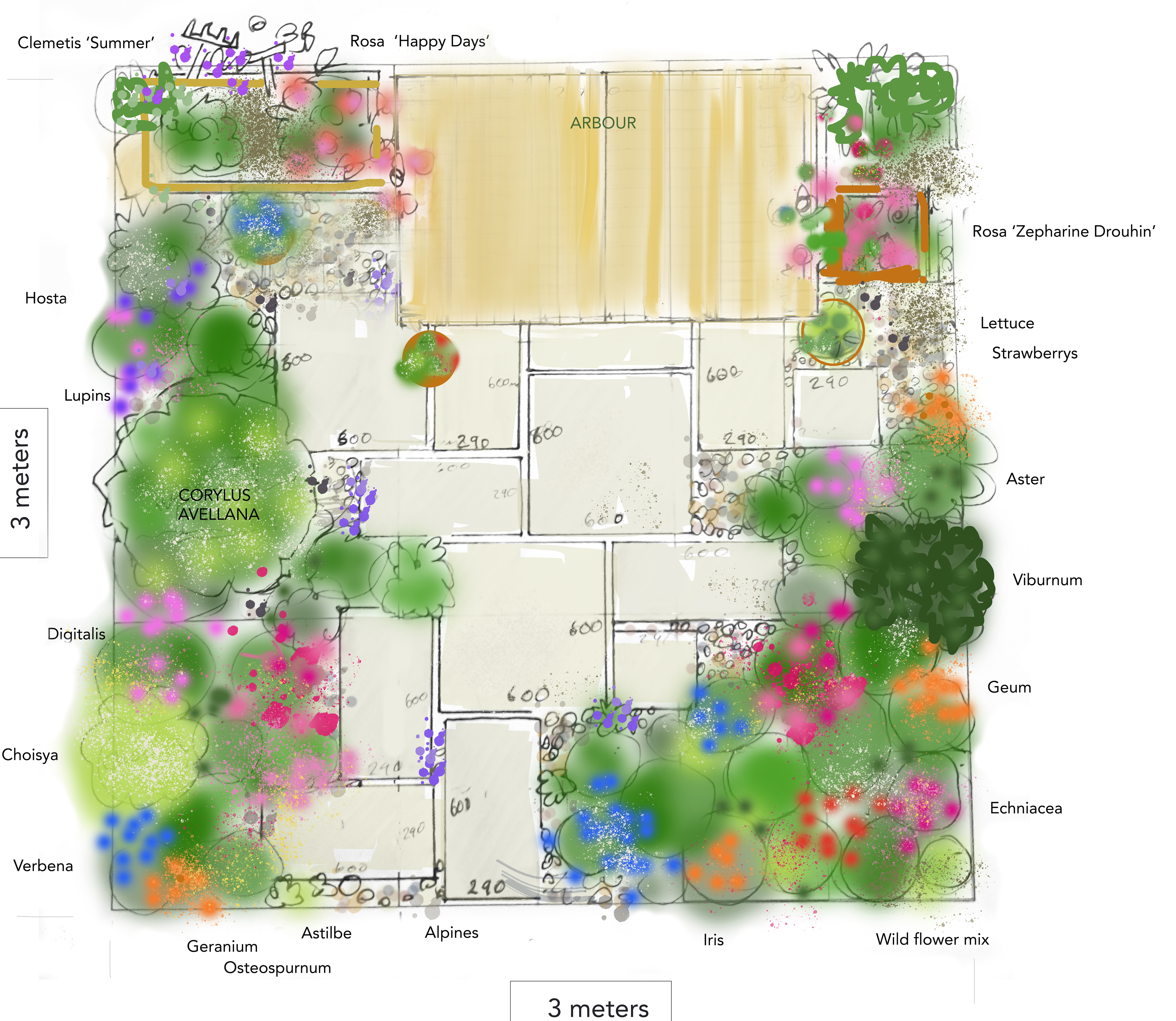Sheffield Garden design service. Urban flat courtyard garden